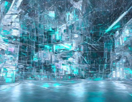 Luxury Futuristic technology transformation background with shine, elements and curve light effect decoration. Futuristic, open Ai, Global Internet connect Ai. Generative AI, illustrationの素材