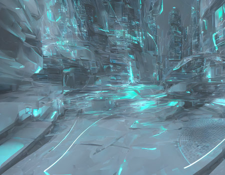 Luxury Futuristic technology transformation background with shine, elements and curve light effect decoration. Futuristic, open Ai, Global Internet connect Ai. Generative AI, illustrationの素材