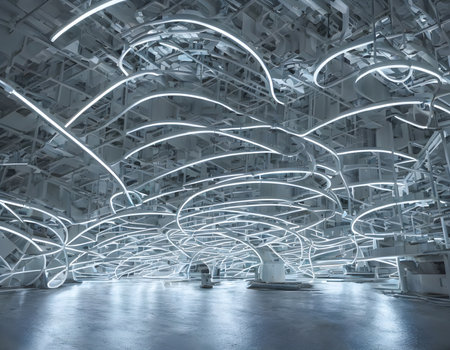 Luxury Futuristic technology transformation background with shine, elements and curve light effect decoration. Futuristic, open Ai, Global Internet connect Ai. Generative AI, illustrationの素材