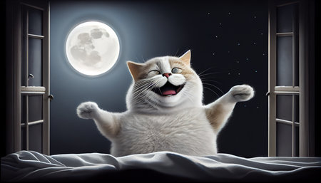 laughing cat, Surprised face, Wow expression cat funny face with open mouth. Cute ginger Cat Emotional surprised and saying wow, Happy cat, Meow wow. Generative AI, illustrationの素材