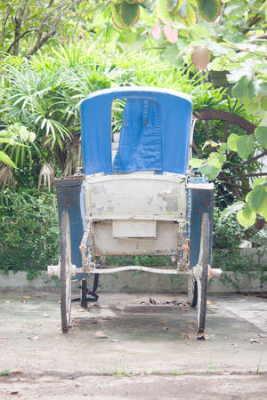 The old carriage parking in the temple.の写真素材