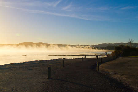 Rotorua lake at new zealandの写真素材