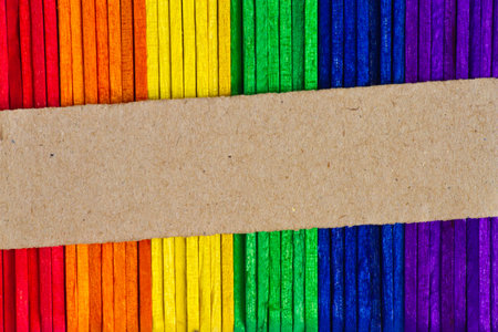 Color Ice lolly sticks, Ice cream sticksの写真素材