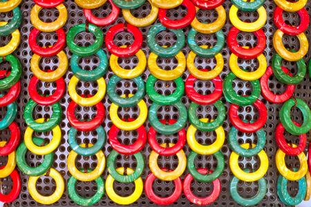 Sorted circle multicolored ceramicの写真素材