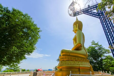 the Suphatthara Bophit Buddha at Khao Kradong Forest Park in Buriram Province,THAILAND.のeditorial素材