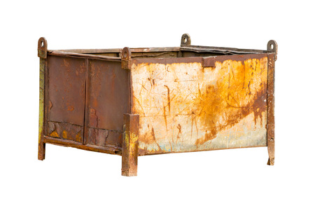 steel tank rust isolated on white background.の写真素材