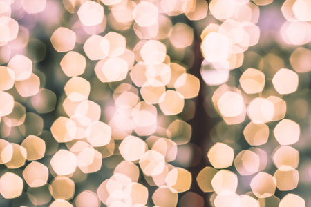 pentagonal bokeh defocused lights abstract background