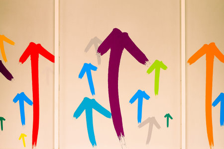 Arrow pointing up,success concept ,business going up ideal background.の写真素材