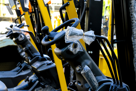 wheel drive system of forkliftの写真素材
