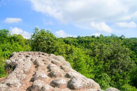 lan Hin Taek at Phu Hin Rong Kla national park in Thailand,Stone Park View Pointの写真素材