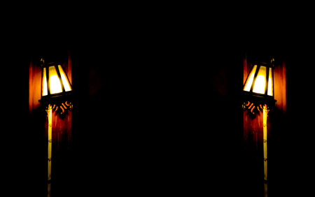 lamp on the wallの写真素材