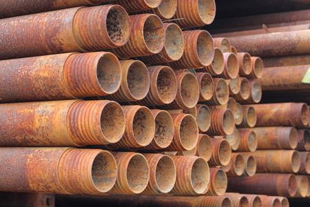 Old drilling pipeの写真素材