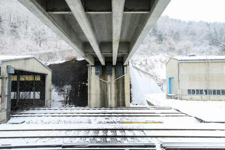 Road and heavy snow at japan