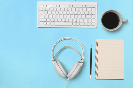 Top view Business desk, marketing and lifestyleの写真素材