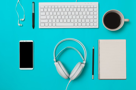 Top view Business desk, marketing and lifestyleの写真素材