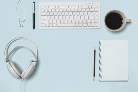 Top view Business desk, marketing and lifestyleの写真素材