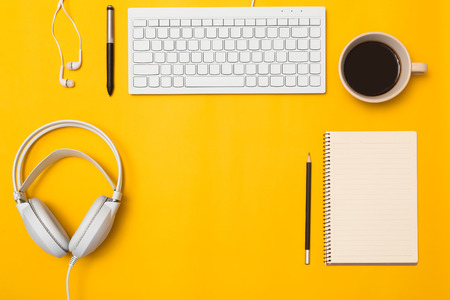 Top view Business desk, marketing and lifestyleの写真素材