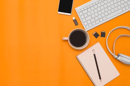 Top view Business desk, marketing and lifestyleの写真素材