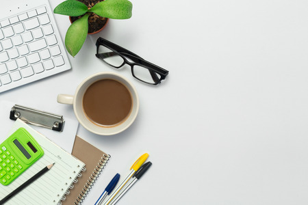 Top view of the desk and marketing business.の写真素材