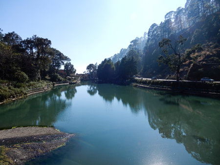 Beautiful lake between hills