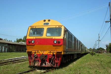 hitachi locomotive at chiangmai stationのeditorial素材