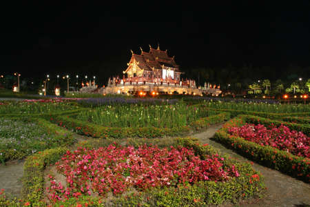 Ho Kham Luang at nightの写真素材
