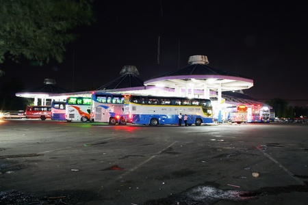 night of chiangmai bus stationのeditorial素材
