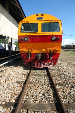hitachi locomotive at chiangmai stationのeditorial素材
