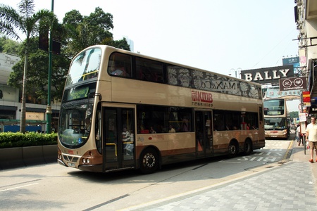 hongkong bus, transportation in hongkongのeditorial素材
