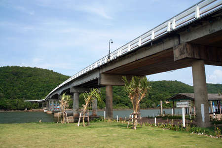 bridge in chanthaburi, thailandの写真素材