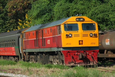 Ge locomotive, chiangmai train stationのeditorial素材