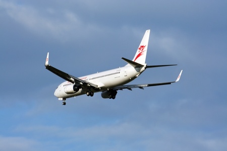 Hongkong express airline, boeing 737-800, landing at chiangmai airport, flight from hongkongのeditorial素材
