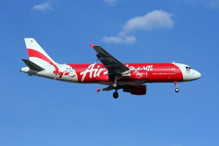 HS-ABH Airbus a320-200 of Thaiairasia landing to Chiangmai airport, flight from bangkok Suvarnabhumi airport.のeditorial素材