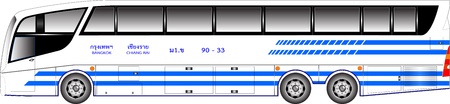 Super long bus 15 meter graphicのイラスト素材