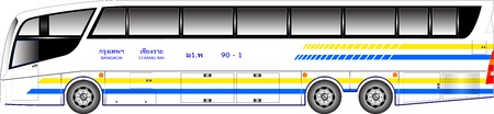 Super long bus 15 meter graphicのイラスト素材