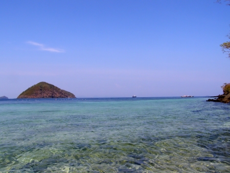 Beautiful sea near hay island, phuket thailand の写真素材