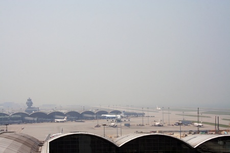Airport overview, hongkong airportのeditorial素材