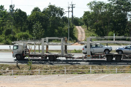 Trailer truck, car container.のeditorial素材