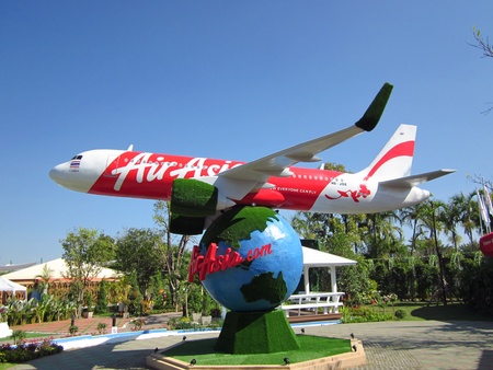 Exposition of low-cost airline AirAsia, at Royal Flora Ratchaphruek Exhibition in Chiang Mai, Thailand のeditorial素材