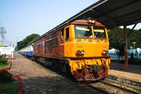 alsthom locomotive,  lampang province, thailand.のeditorial素材