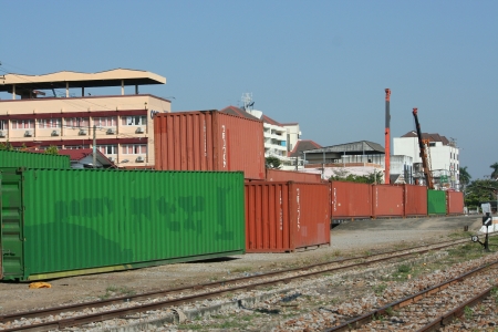 cargo train, Chiangmai train station, End of North routeのeditorial素材