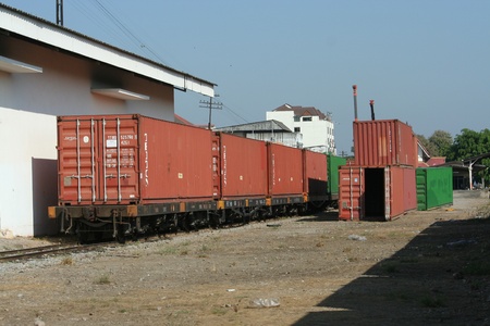 cargo train, Chiangmai train station, End of North routeのeditorial素材