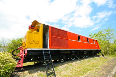 Old locomotive, at King Mongkut Memorial Park of Science and Technology , Prachuap Khiri Khan province, thailandのeditorial素材