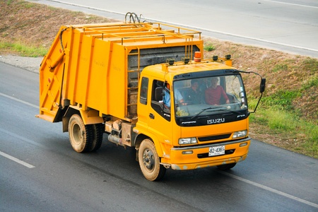 garbage truckのeditorial素材