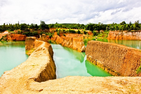 Beautiful view of Lake and Canyon in Hangdong Chiangmai,Thailand の写真素材