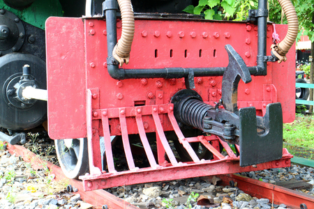 Close up detail steam locomotiveの写真素材