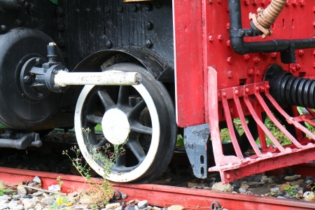Close up detail steam locomotiveの写真素材