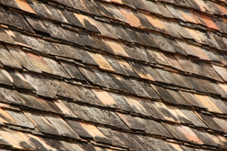 Traditional roof tiles from baked clayの写真素材