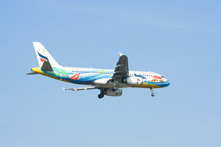 CHIANGMAI    THAILAND - NOVEMBER 29 2009  HS-PGW  Airbus A320-200 of Bangkokairway airline  ,...