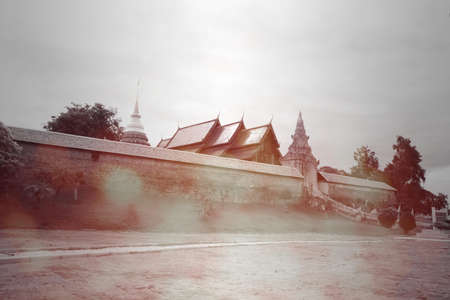 Vintage retro style of Wat pra that Lampang Luang  Lampang, Thailand  の写真素材